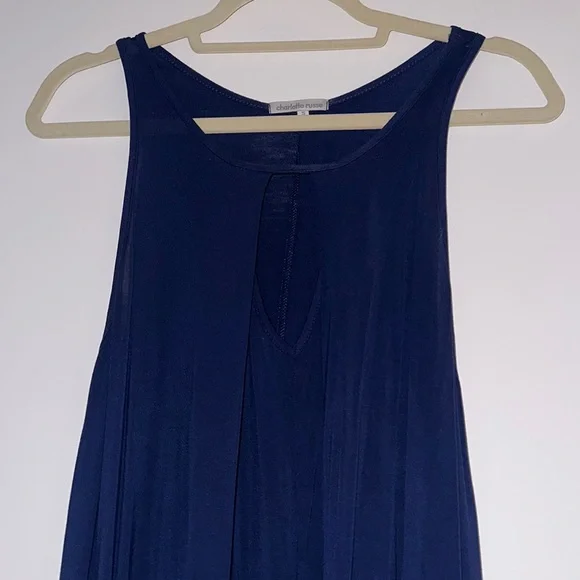 charlotte russe navy blue dress Charlotte Russe Women's Navy Sparkle Front Plunge & Back Plunge Cocktail Dress